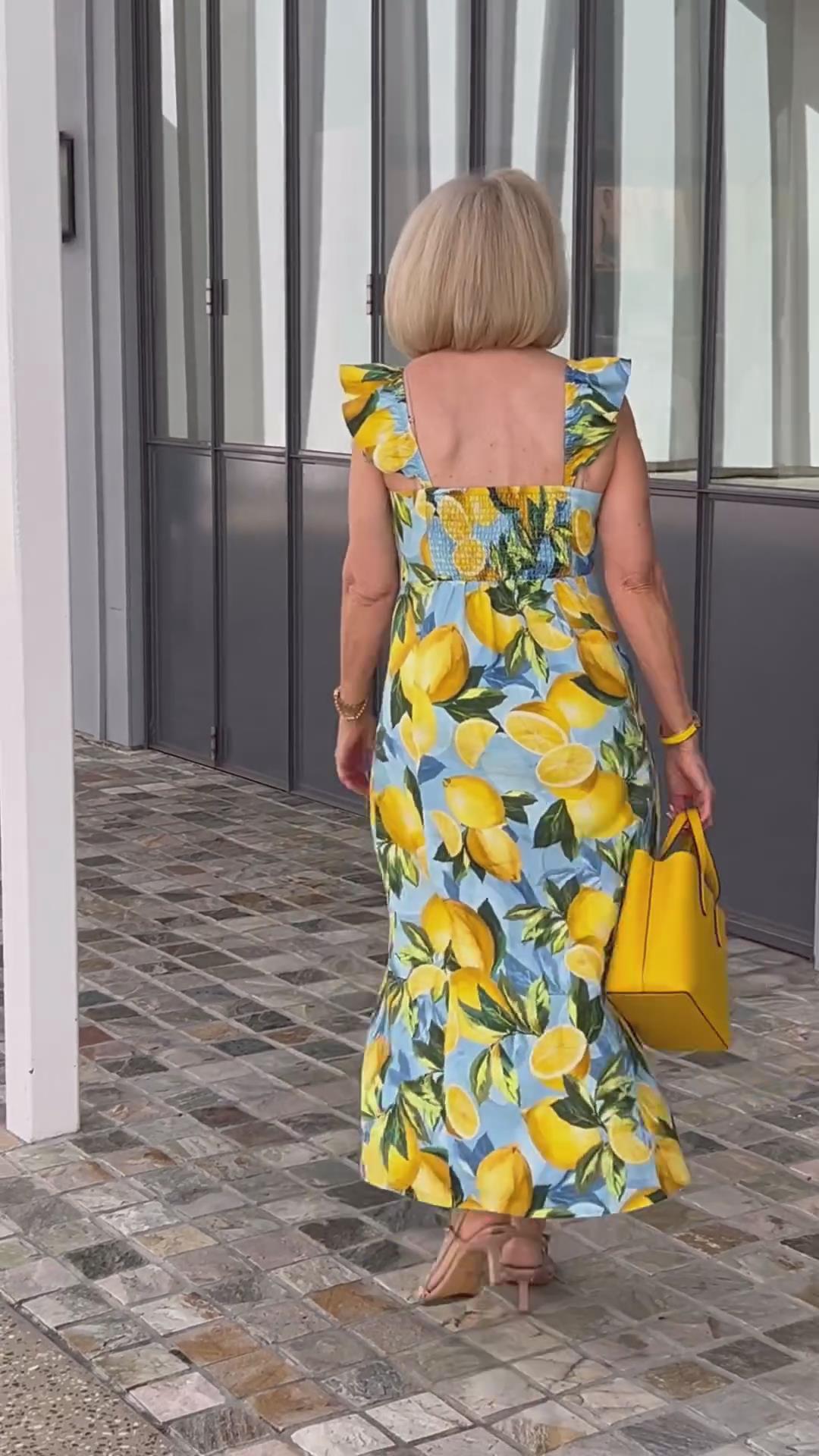 ✨2024 Nowe produkty🍋 Sukienka tunika z nadrukiem cytryny