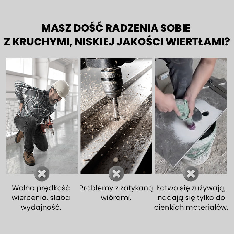 🔥2025 Gorąca wyprzedaż🔥Zestaw wierteł o wysokiej wytrzymałości z 4-rowkowymi ząbkowanymi wiertłami ekscentrycznymi