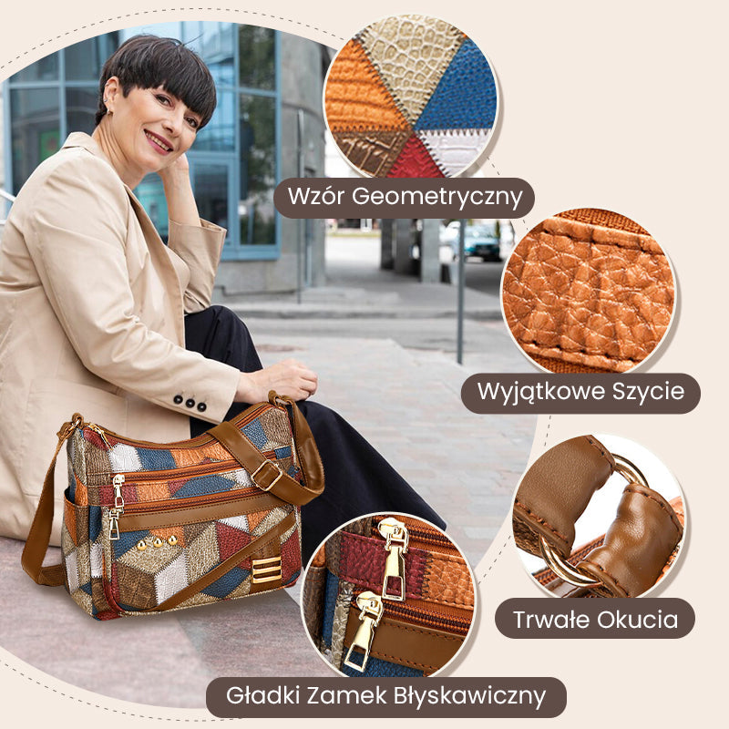 🔥Wyprzedaż: 40% zniżki👜Torba z Vintage Geometrycznym Wzorem - Z Regulowanym Paskiem