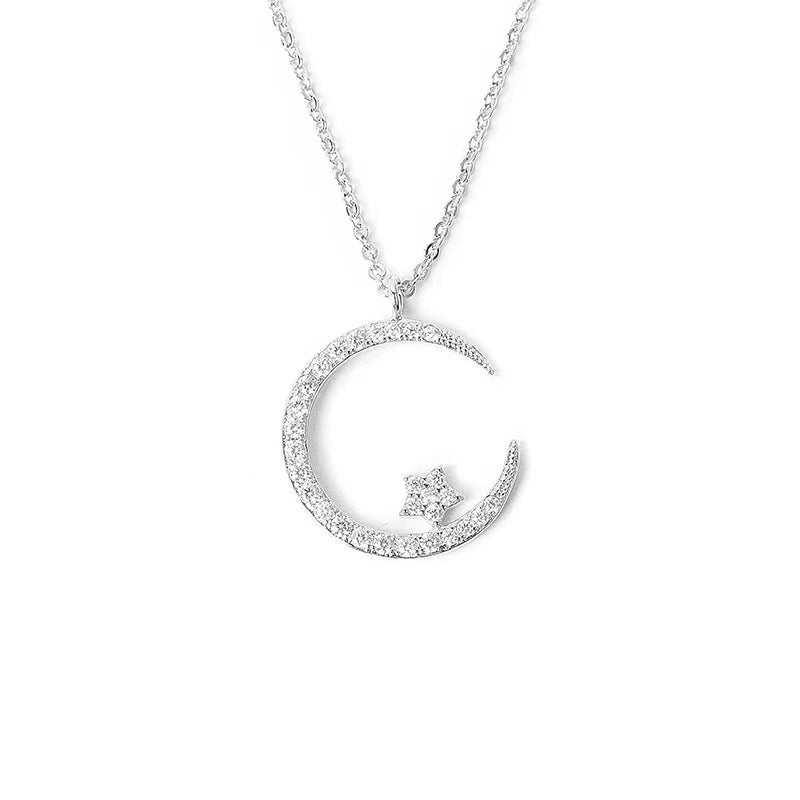 💕Jasna noc: Naszyjnik z księżycem i gwiazdą 🌙🎅 Oferta ograniczona czasowo