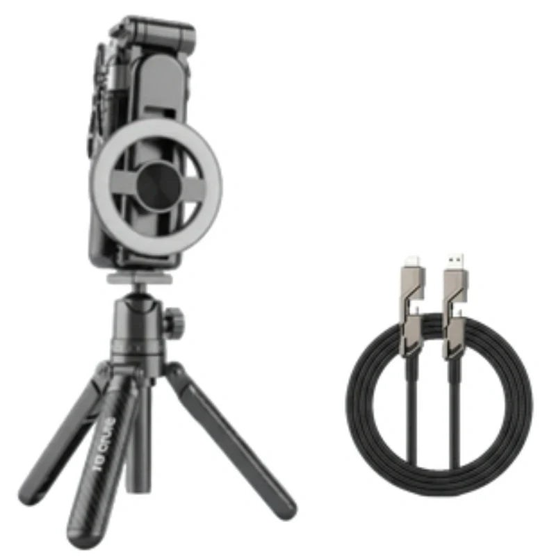 Wielofunkcyjny kijek do selfie 4 w 1 z obrotem o 360° i magnesem