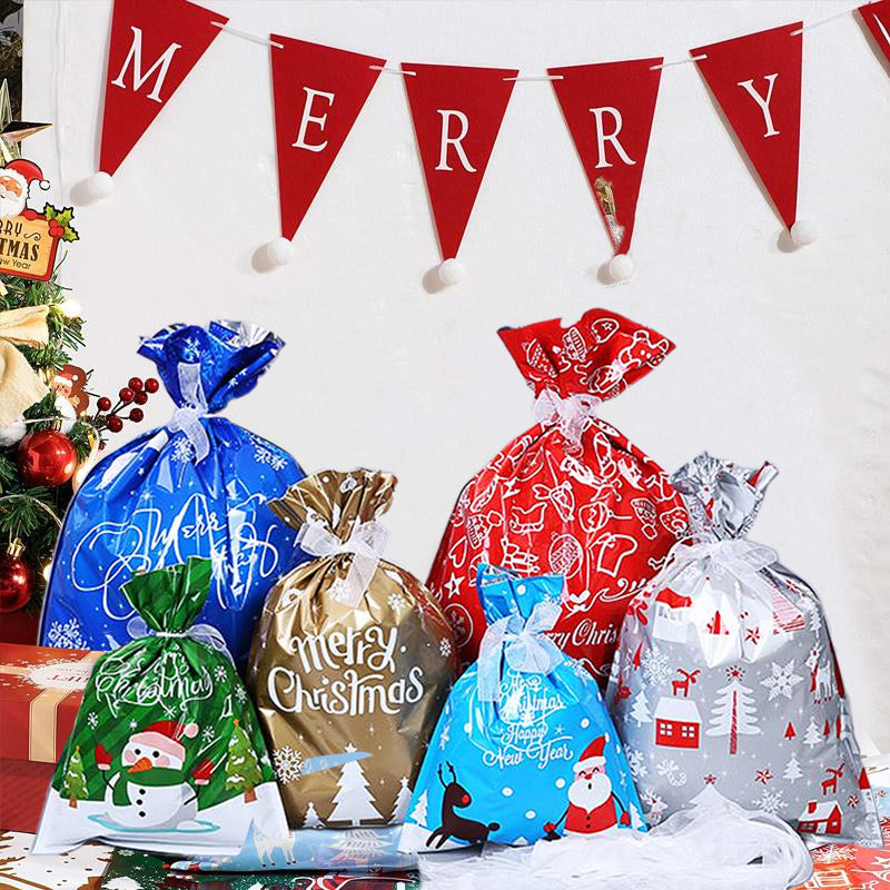 🎅Świąteczne torby na prezenty ze sznurkiem (biodegradowalne)