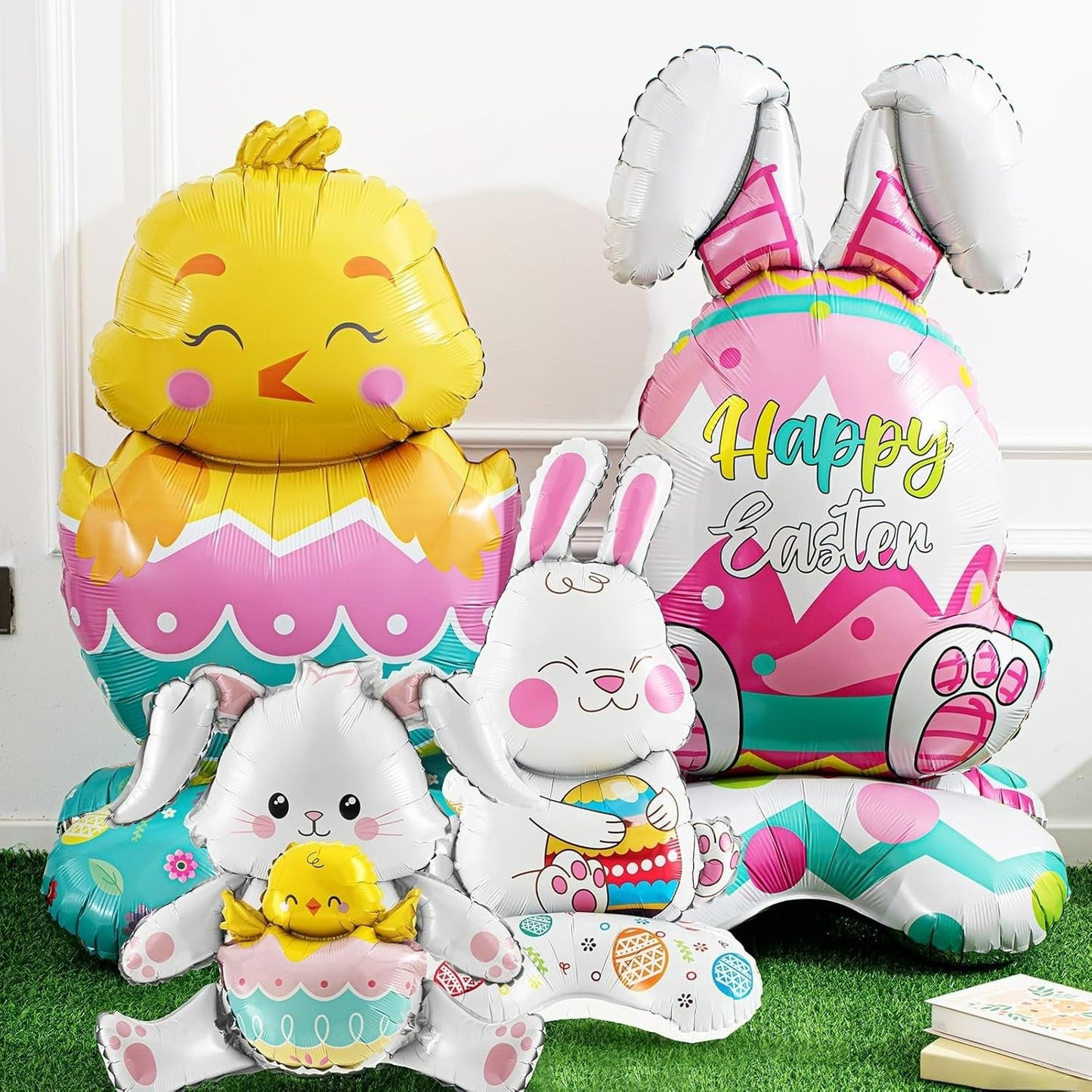 【✨ 1 + 1 gratis - 2 szt.】3 gigantyczne, stojące 3D balony w kształcie królików – radość z samodzielnie stojących dekoracji na każdą imprezę