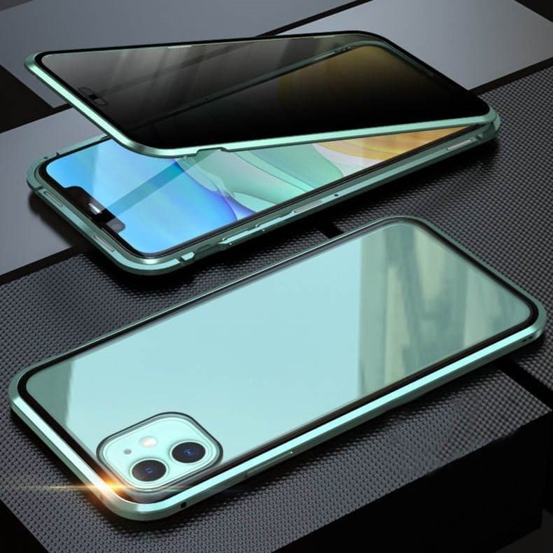 🔥 Magnetyczne etui na iPhone'a z prywatnym szkłem i metalową ramką📱