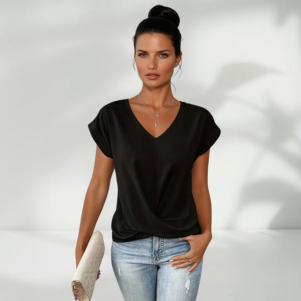 👚 Elegancka casualowa koszulka z krótkim rękawem