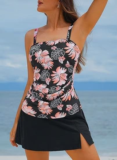 👙Kobiece dwuczęściowe stroje kąpielowe typu tankini z efektem wyszczuplającym brzuch