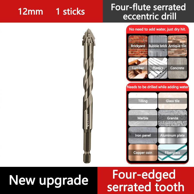 🔥2025 Gorąca wyprzedaż🔥Zestaw wierteł o wysokiej wytrzymałości z 4-rowkowymi ząbkowanymi wiertłami ekscentrycznymi