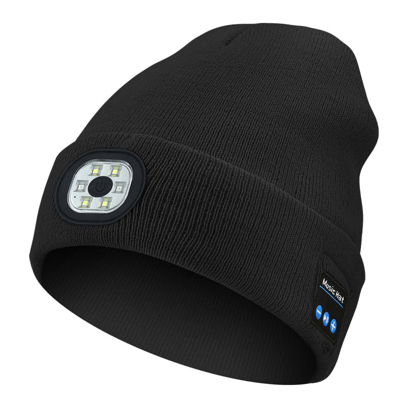 Latarka czołowa LED Odpinany zestaw słuchawkowy Bluetooth Dzianinowa czapka