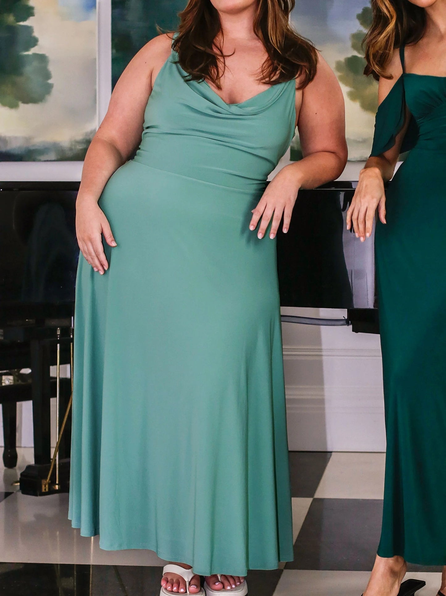 💃Lulah Drape Maxi Dress z wbudowanym biustonoszem