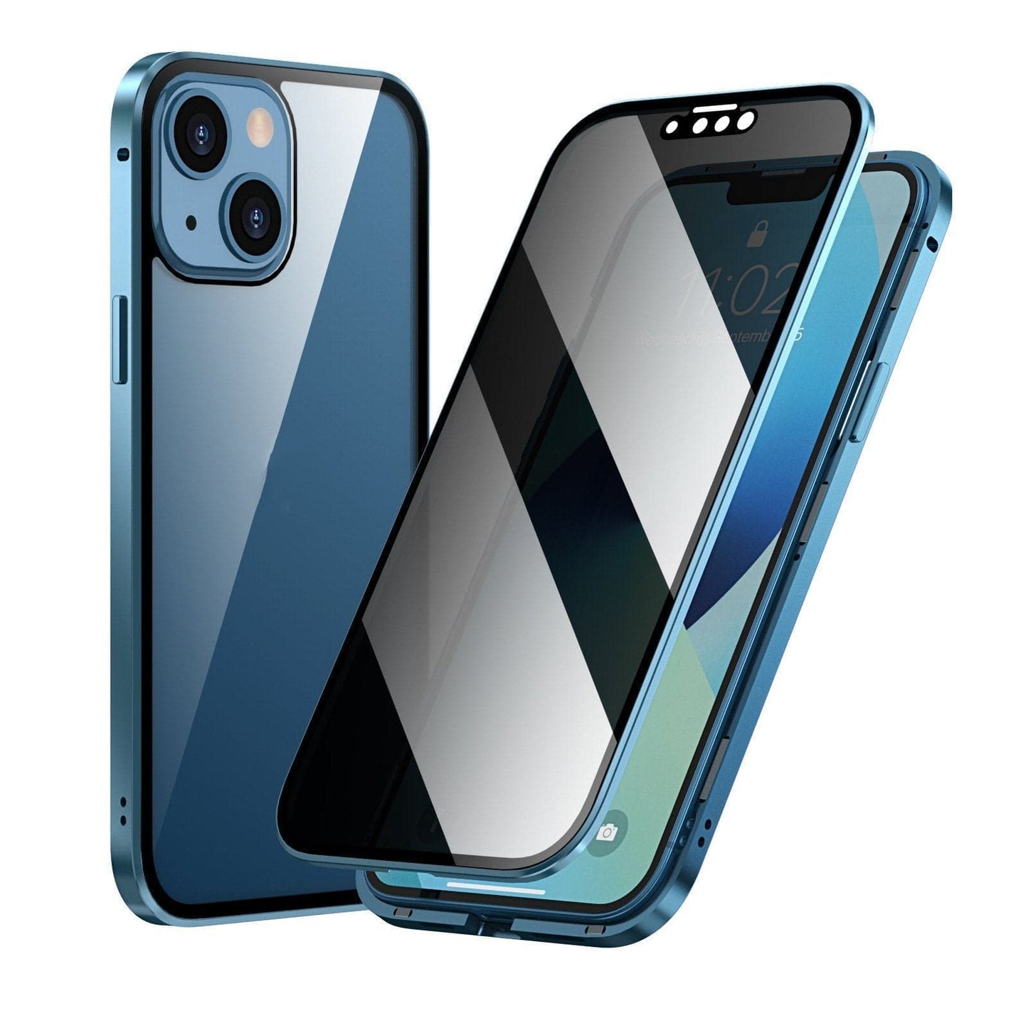 🔥 Magnetyczne etui na iPhone'a z prywatnym szkłem i metalową ramką📱