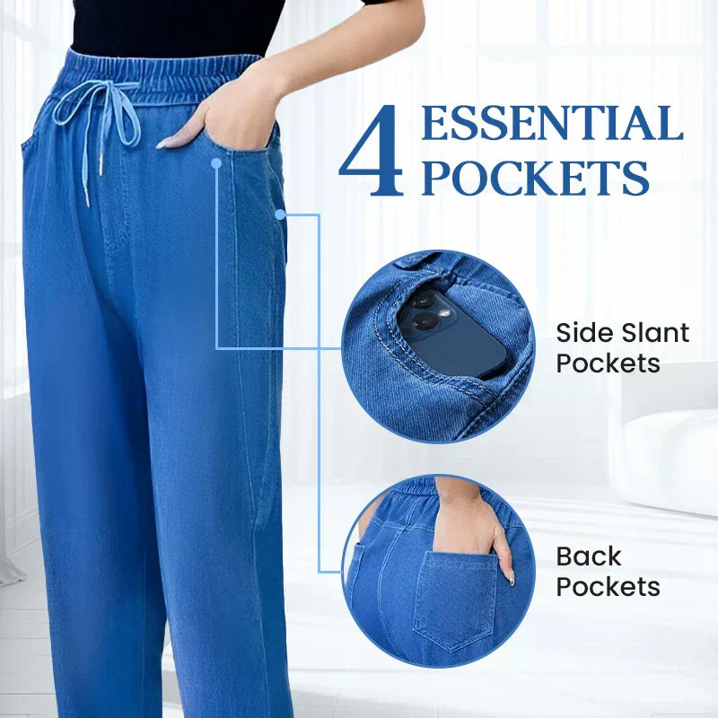 🔥2025 Gorąca wyprzedaż🔥Slim casual straight ice silk jeans👖