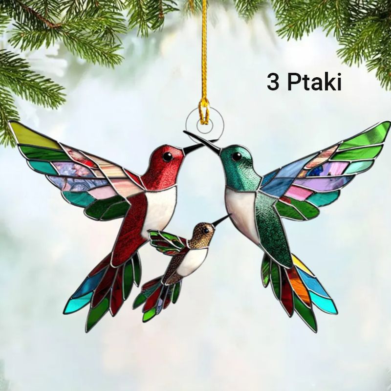 Witrażowe Ozdoby Wiszące Dla Członków Rodziny Kolibrów