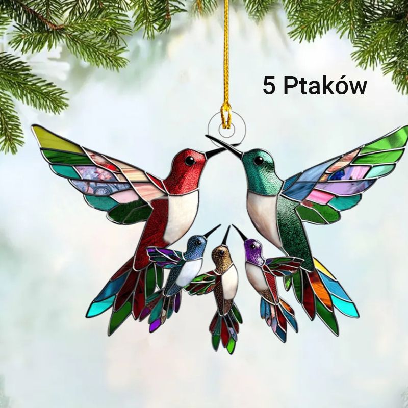 Witrażowe Ozdoby Wiszące Dla Członków Rodziny Kolibrów