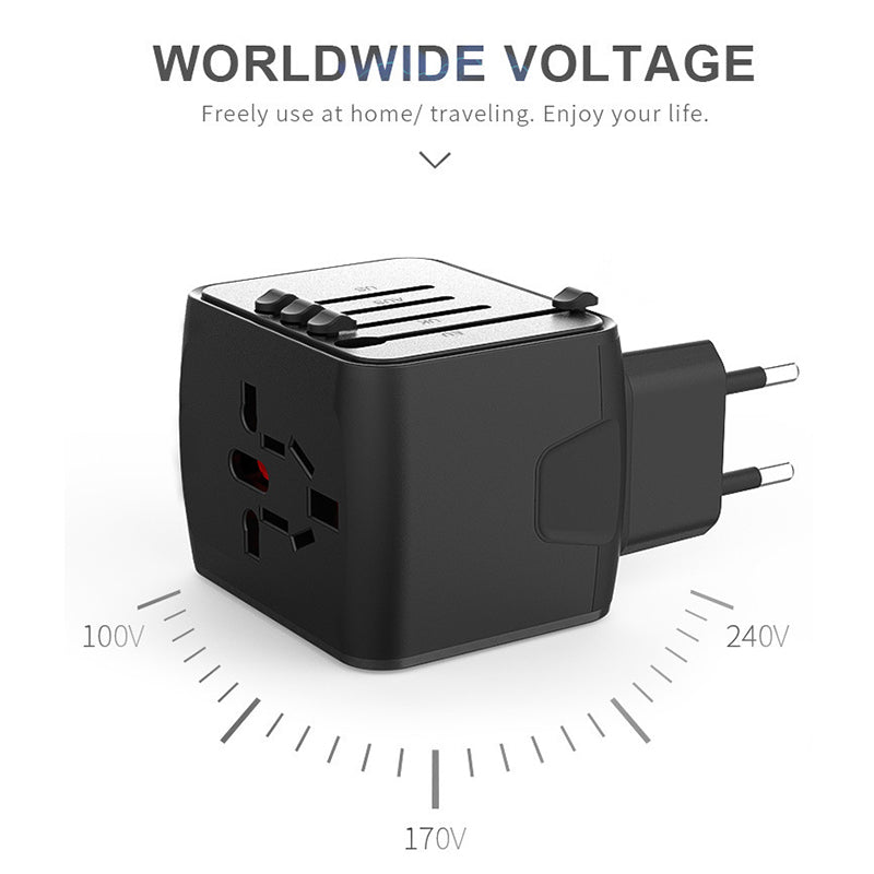 💥💥Uniwersalny podróżny adapter wtyczki z 4 portami USB