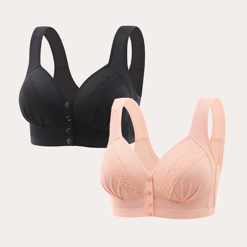 👙🎀【1+1 Bezpłatnie】🔥 Zapinany z przodu, oddychający, przyjazny dla skóry biustonosz z bawełny