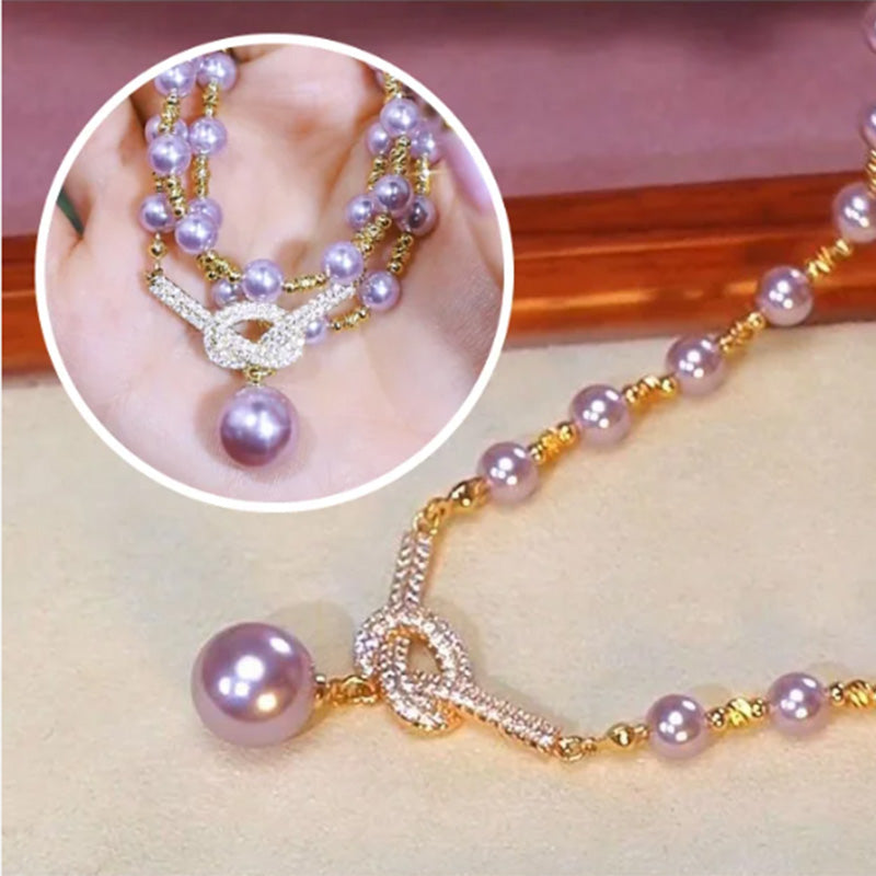 💜KUP 1 OTRZYMASZ 1 GRATIS💜Naszyjnik z naturalnych pereł z cyrkonią