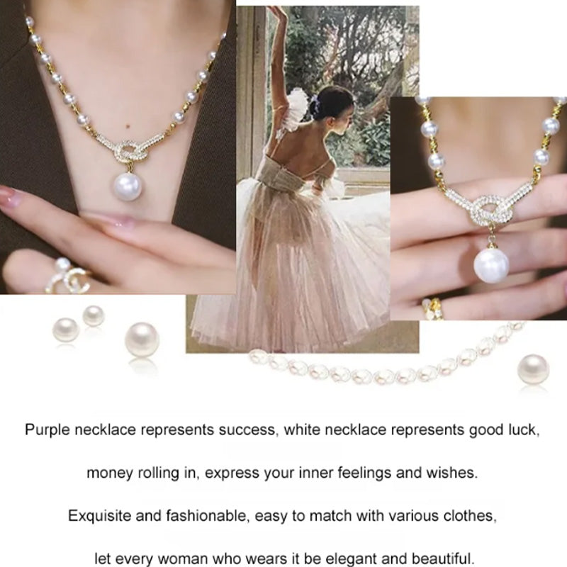 💜KUP 1 OTRZYMASZ 1 GRATIS💜Naszyjnik z naturalnych pereł z cyrkonią