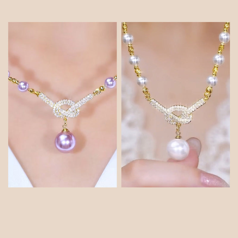 💜KUP 1 OTRZYMASZ 1 GRATIS💜Naszyjnik z naturalnych pereł z cyrkonią