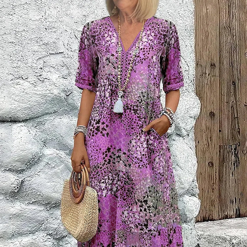 【S-3XL】💮Oddychająca sukienka z nadrukiem w stylu vintage