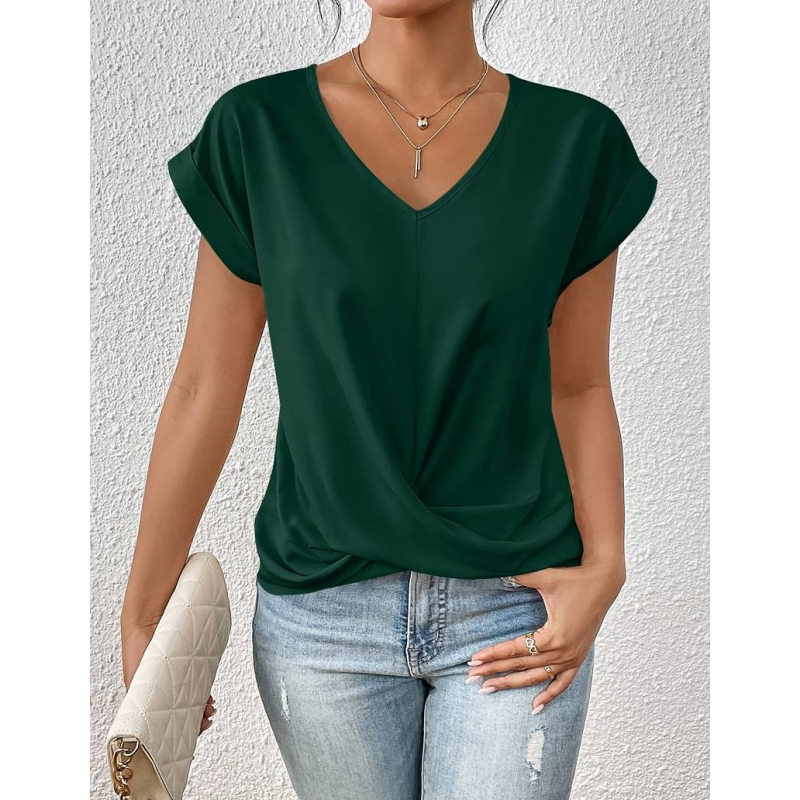 👚 Elegancka casualowa koszulka z krótkim rękawem