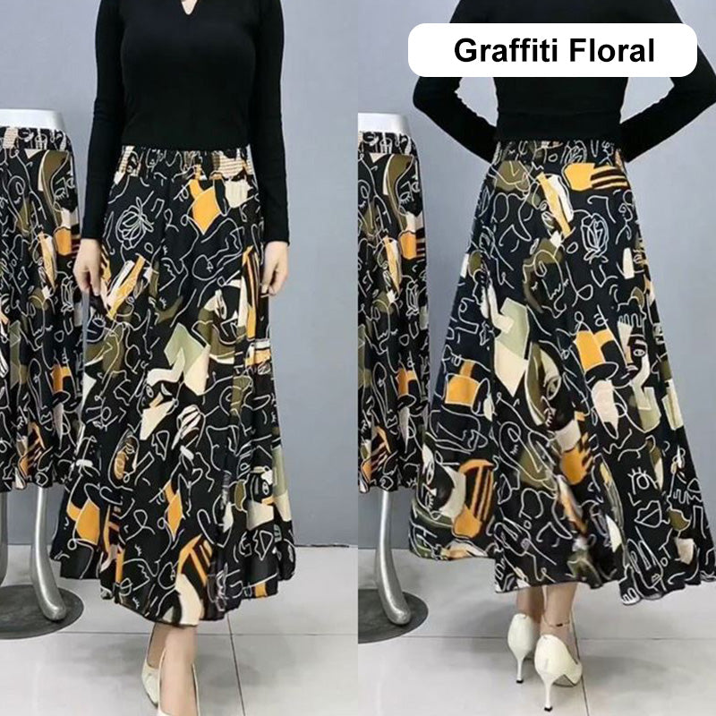 👗Damska długa spódnica plisowana w kwiaty z wysokim stanem