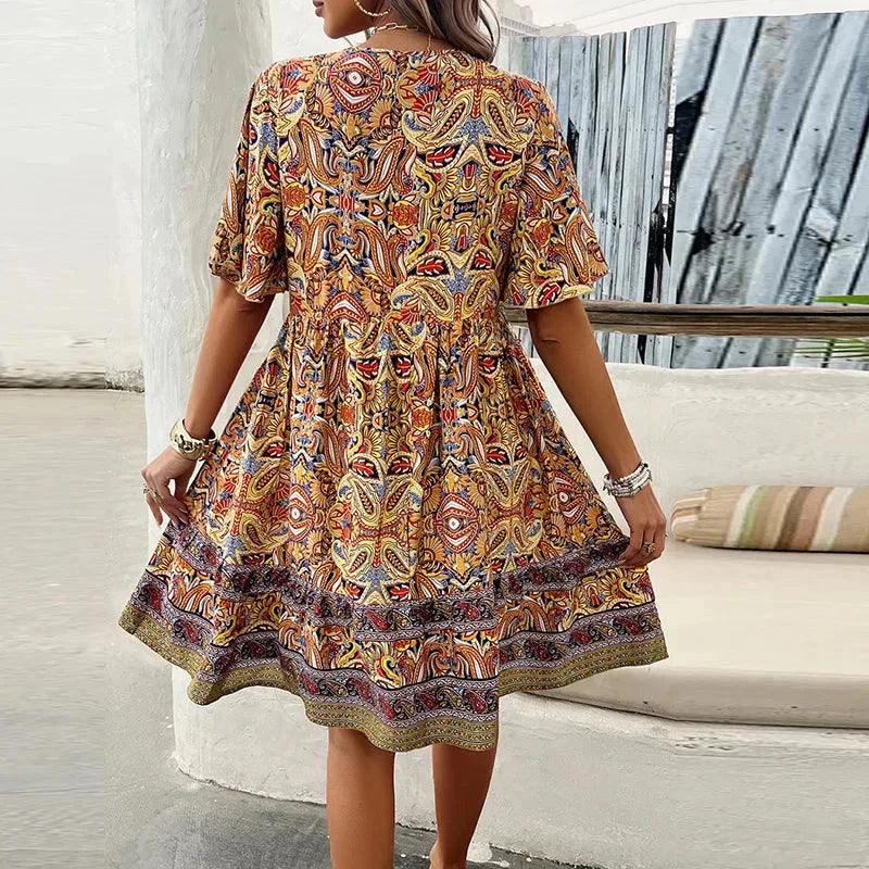 👗Kwiatowe sukienki damskie z dekoltem V