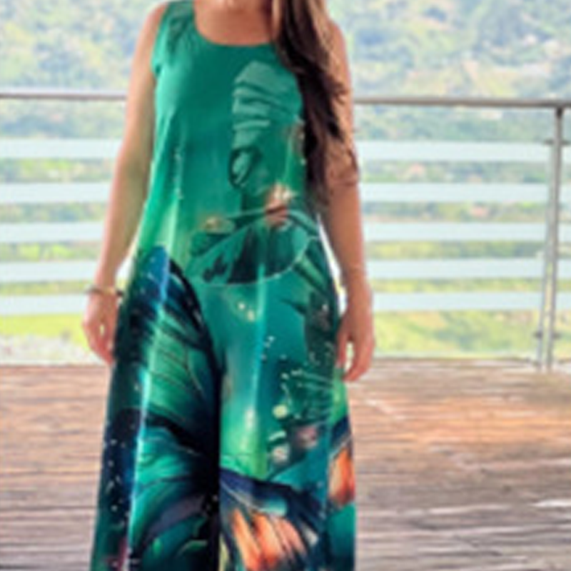 👗Sukienka bez rękawów z nadrukiem