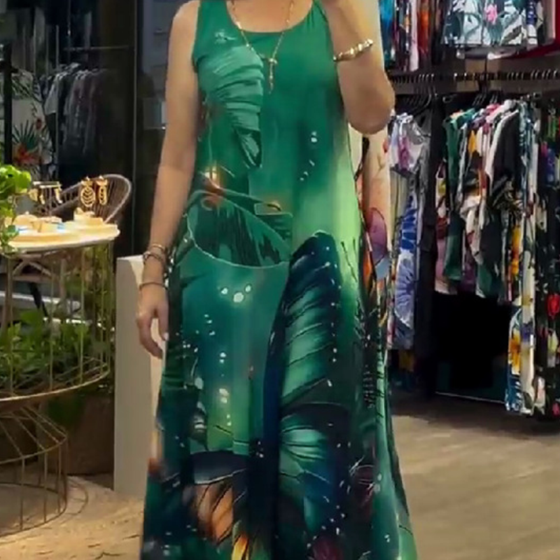 👗Sukienka bez rękawów z nadrukiem