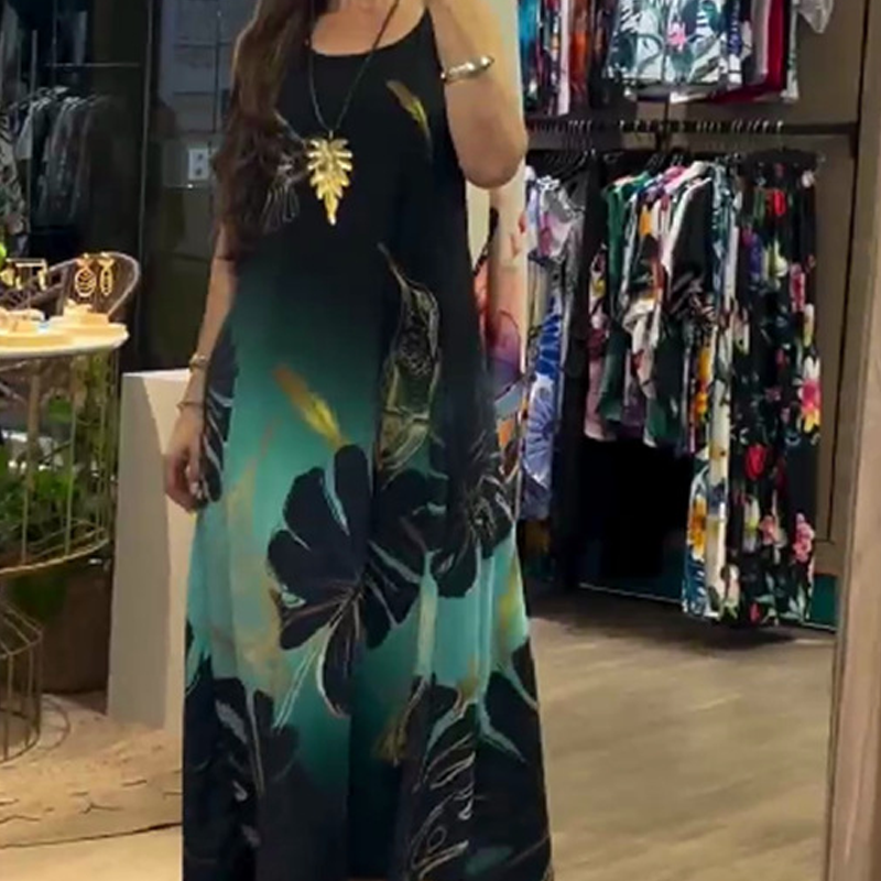 👗Sukienka bez rękawów z nadrukiem