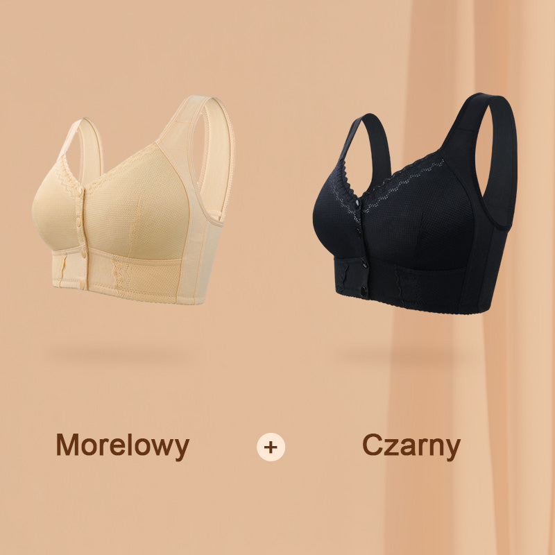Damski oddychający biustonosz plus size zapinany z przodu【1+1 gratis】