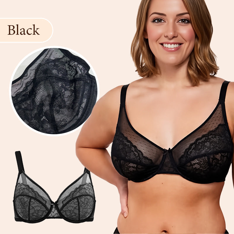 🔥Drugi element odzieży -40%🔥Ultracienki, oddychający, seksowny biustonosz koronkowy