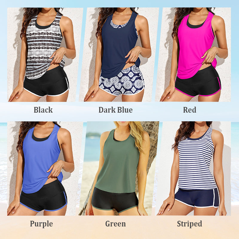 🏖️ Gorąca letnia wyprzedaż – 50% OFF! 💝✨ Kobiecy wygodny zestaw bikini 3-częściowy z nadrukiem