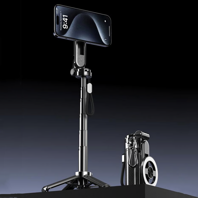 Wielofunkcyjny kijek do selfie 4 w 1 z obrotem o 360° i magnesem