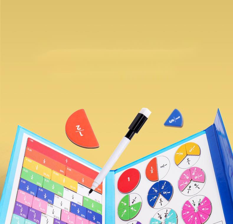 🏅Magnetyczna książka Montessori z puzzlami ułamkowymi