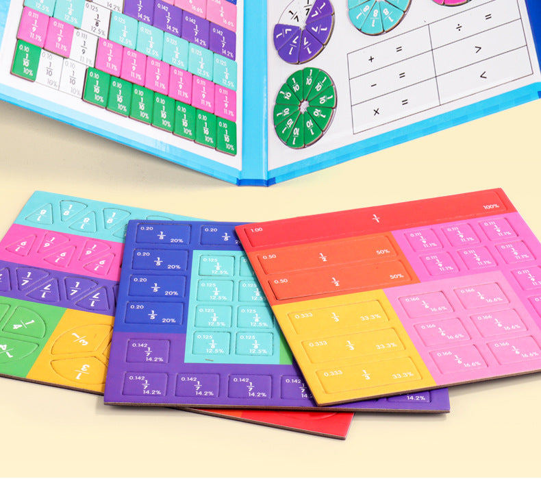 🏅Magnetyczna książka Montessori z puzzlami ułamkowymi