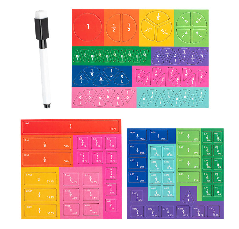 🏅Magnetyczna książka Montessori z puzzlami ułamkowymi