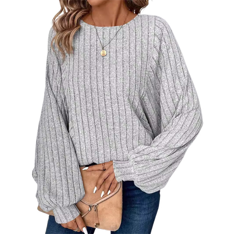 【XL-4XL】💯Damska bluzka z prążkowanej dzianiny o luźnym kroju