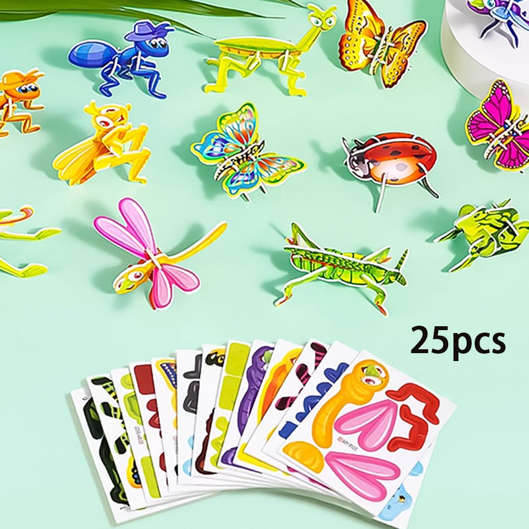 Edukacyjne puzzle 3D z kreskówkami