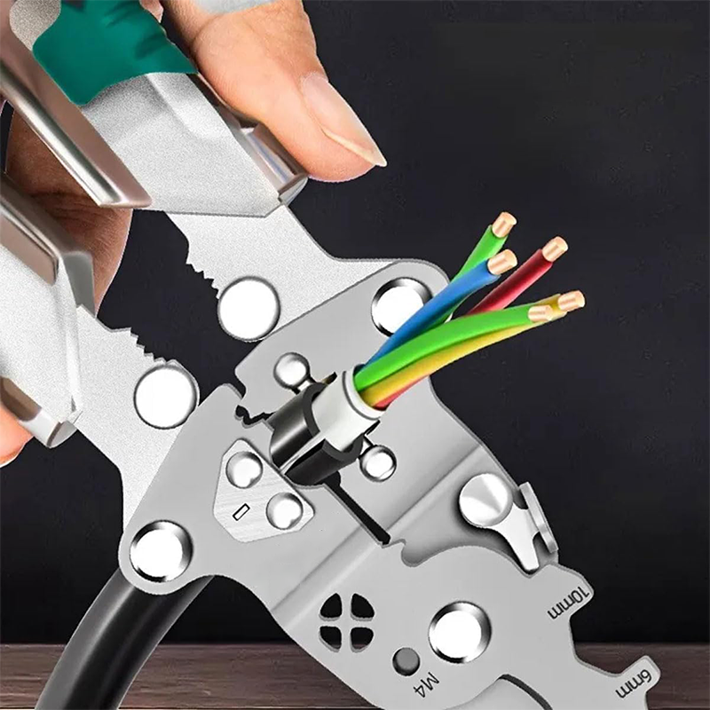 🎁 Prezent: Złącza zatrzaskowe*10🔧Wielofunkcyjne składane szczypce elektryczne