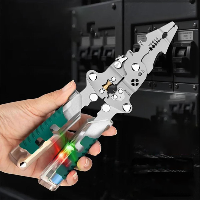 🎁 Prezent: Złącza zatrzaskowe*10🔧Wielofunkcyjne składane szczypce elektryczne