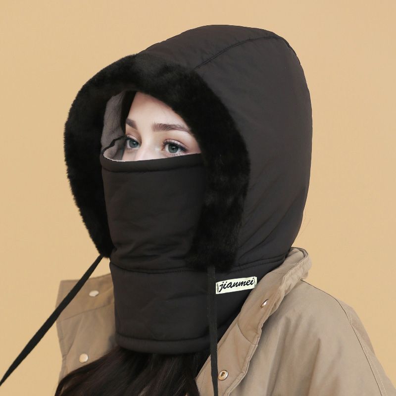 Czapka termiczna unisex z grubszym materiałem, polarową podszewką i dołączoną osłoną na twarz❄️