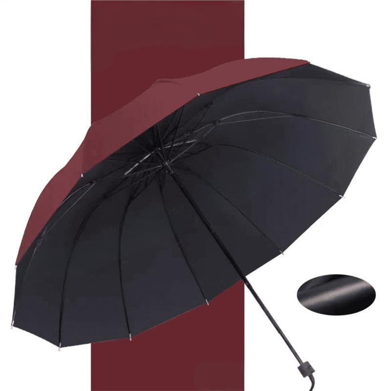 ☔Duży, składany parasol przeciwwiatrowy z 12 żebrami