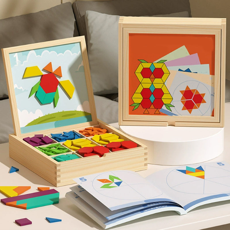 🎄Idealny prezent świąteczny🎁 Drewniany zestaw puzzli magnetycznych🧠🧩