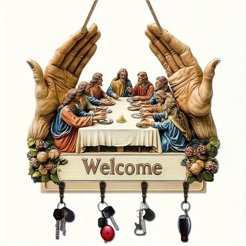 ✨Dekoracyjny drewniany wieszak ścienny na klucze🙏