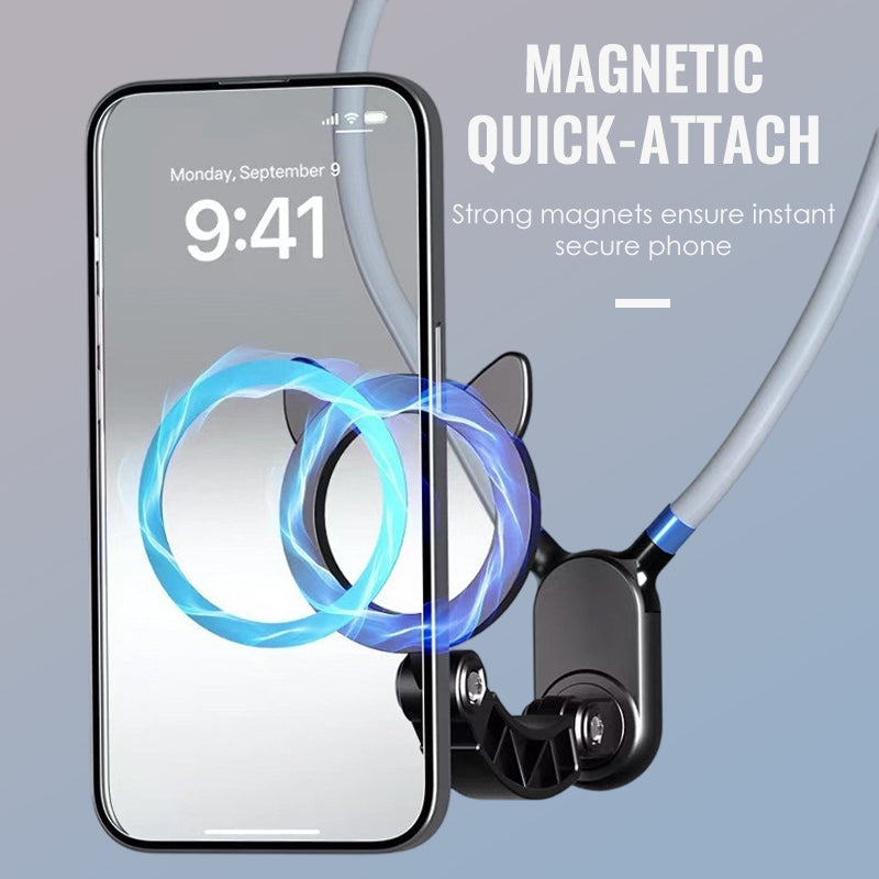 Magnetyczny uchwyt na telefon na szyję z funkcją głośnomówiącą