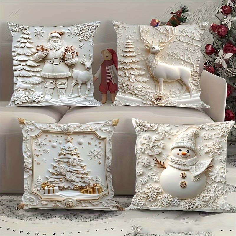 🎄Eleganckie świąteczne poszewki na poduszki(🔥🔥🔥Kupując zestaw czterech sztuk, oszczędzasz więcej.)