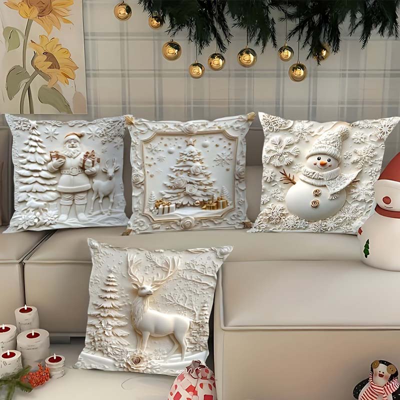🎄Eleganckie świąteczne poszewki na poduszki(🔥🔥🔥Kupując zestaw czterech sztuk, oszczędzasz więcej.)