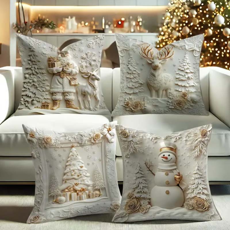 🎄Eleganckie świąteczne poszewki na poduszki(🔥🔥🔥Kupując zestaw czterech sztuk, oszczędzasz więcej.)