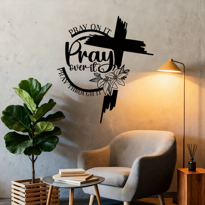 Inspirująca dekoracja ścienna z krzyżem