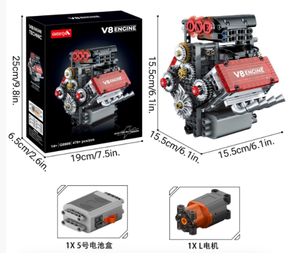 Model silnika V8 do samodzielnego montażu / w pełni przegubowy